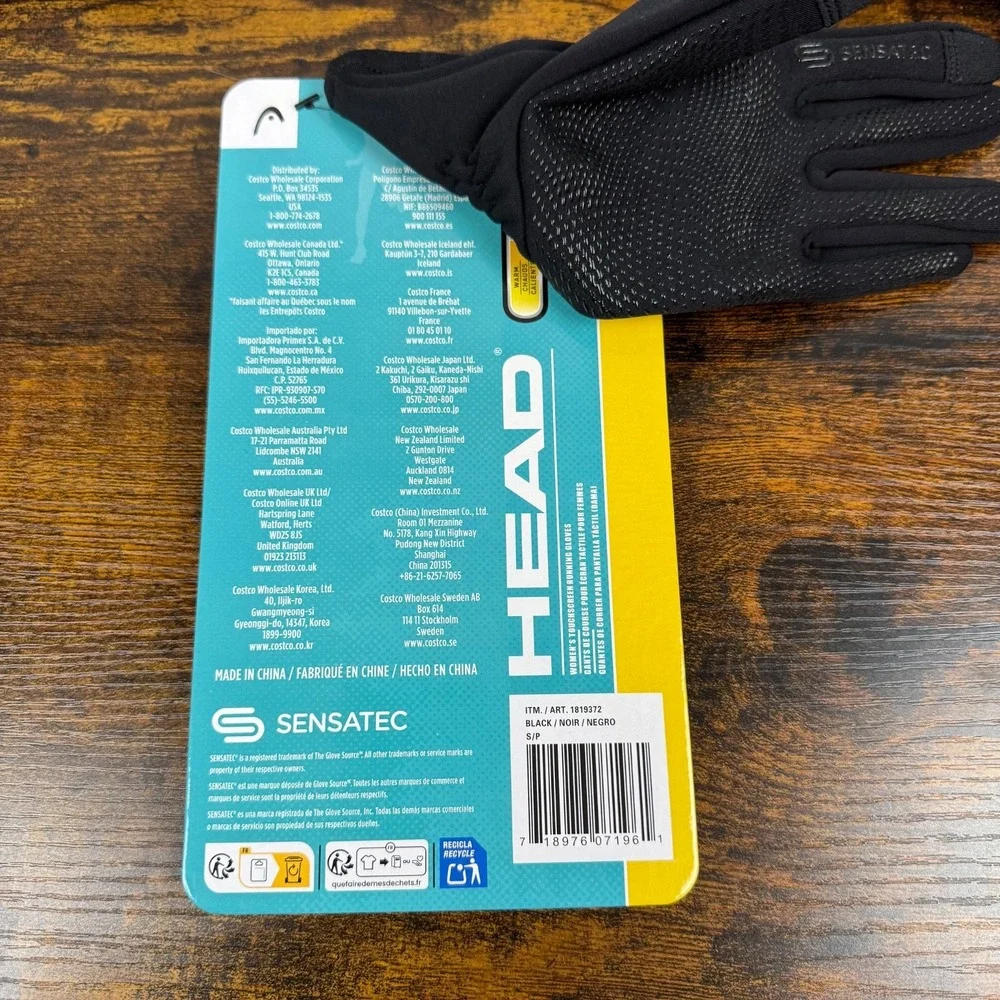 Head Gloves Womens  Size Small Black Winter Thermal Stretch Touchscreen NWT